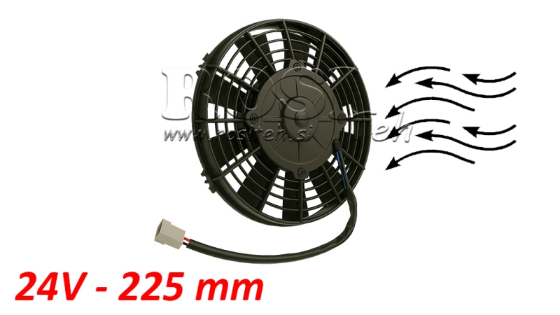 AXIAL LÜFTER - VENTILATOR 225 mm - ABLEITEND 24V