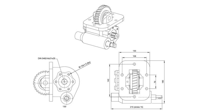 Abmessungen DER HYDRAULIKPUMPE - ISUZU MSB 5S VAKUUM