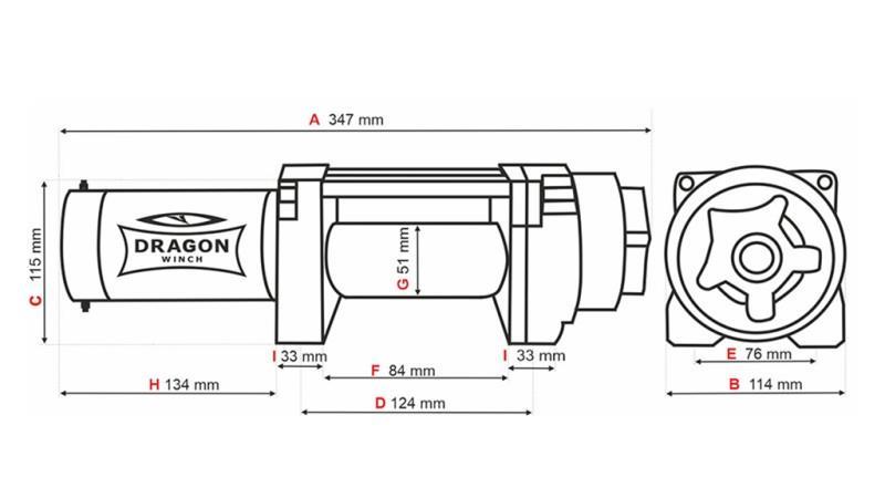 12 V ELEKTRISCHER WINSCH DWH 3500 HD - 1588 kg - KUNSTSTOFFSEIL