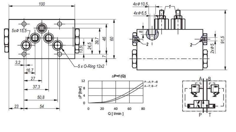 HYDRAULIKVENTIL ROTIEREND MECHANISCH FÜR HLEVSKE BÜRSTE CETOP5 4/2 RHA
