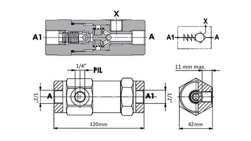 VENTILBLOCK VBPDE 1/2 SD EINWIRKEND MIT PILOT
