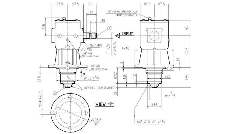 WINKELREDUZIERER LF-140J 1:1.92 (60HP-44kW)