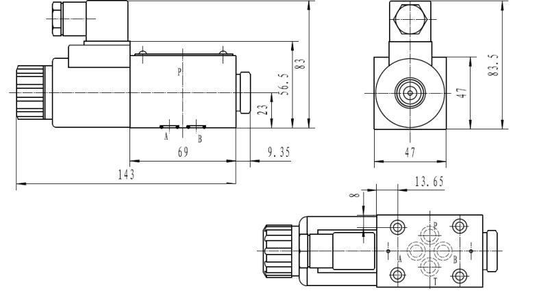 CETOP 3_1 SPULE DIMENSIONEN 1A